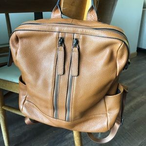 Leather Brown backpack purse